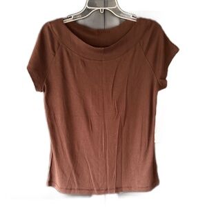 Jones New York Sport Cocoa Brown Short Sleeve Top XL NWT
